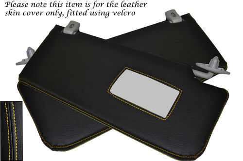 YELLOW  STITCH FITS ROVER 45 400 MG ZS 98-05 2X SUN VISORS LEATHER COVERS ONLY