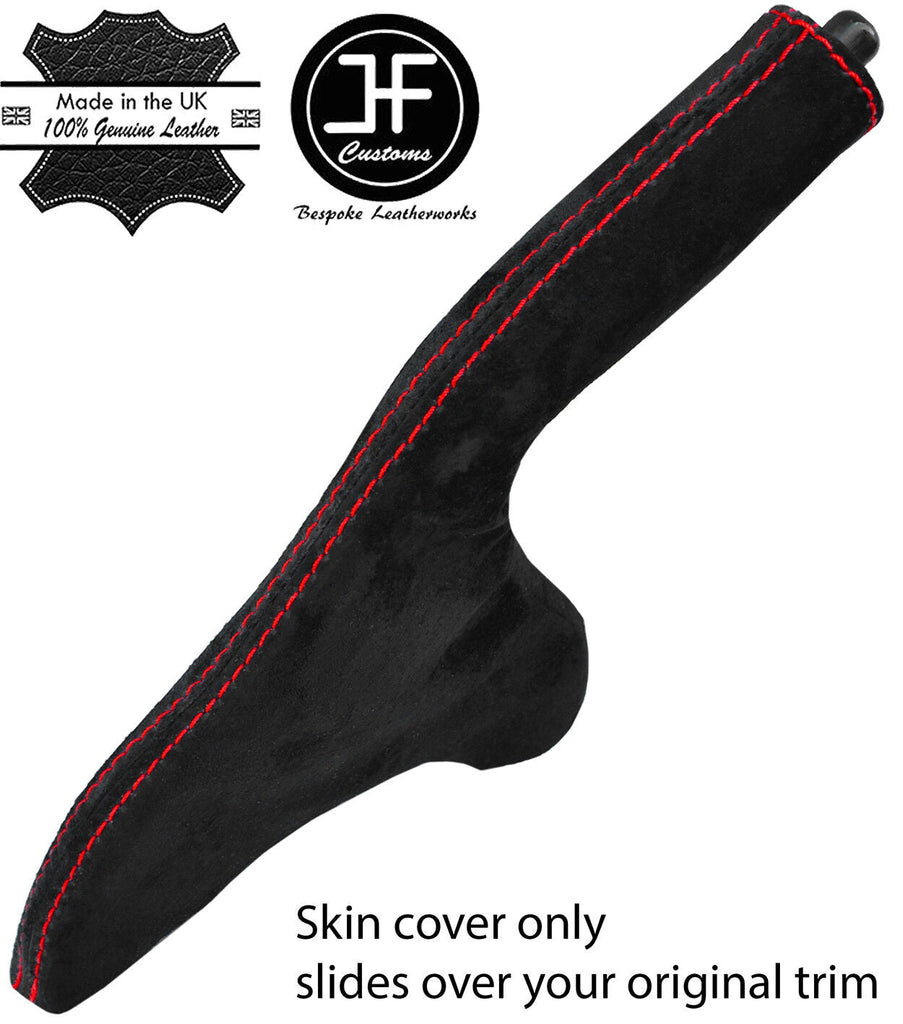 RED STITCH REAL SUEDE SLIM HANDBRAKE GAITER COVER FITS TOYOTA MR2 MK2 89-00