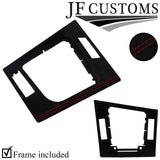 D RED STITCH SUEDE GEAR SURROUND COVER + FRAME FOR BMW E46 99-05 COUPE JF2