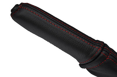 red stitch FITS FORD FIESTA MK4 MK5 LEATHER HANDBRAKE HANDLE COVER ONLY