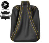 YELLOW STITCH TOP GRAIN REAL LEATHER GEAR GAITER FOR VW T4 TRANSPORTER CARAVELLE