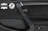 GREY STITCHING 2X FRONT DOOR HANDLE LEATHER COVERS FITS SAAB 95 9-5 2006-2009