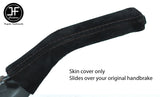 BLACK STITCH SUEDE HANDBRAKE HANDLE COVER FOR SAAB 9000 CS 93-98 CUSTOM NEW