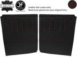 RED  STITCH 2X REAR DOOR CARD LEATHER COVERS FOR TRIUMPH HERALD VITESSE CABRIO