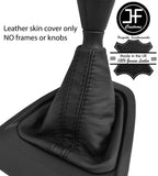 BLACK & BLACK STRIPE TOP GRAIN LEATHER GEAR GAITER FITS PEUGEOT EXPERT 2017+