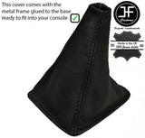 BLACK STITCHING REAL LEATHER MANUAL GEAR GAITER FITS TOYOTA RAV 4 2013-2018