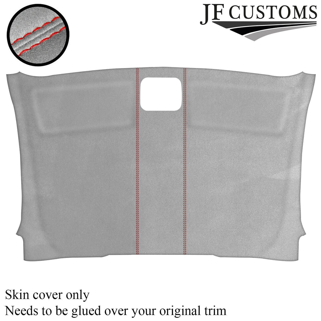 RED STITCH L GREY SUEDE FRONT ROOF HEADLINER FOR FORD TRANSIT COURIER 16-20