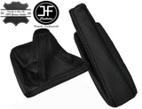 BLACK STITCH GEAR+HANDBRAKE GAITER SET FOR BMW E60 E61 5 SERIES 03-2007 LEATHER
