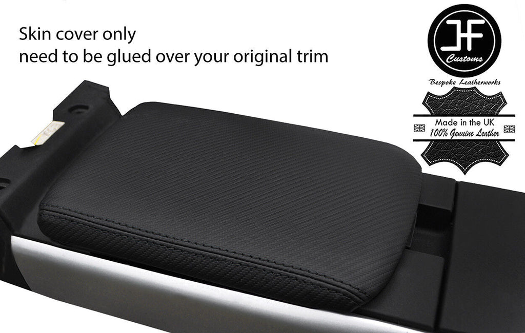 BLACK STITCHING CARBON FIBER VINYL REAR ARMREST COVER FITS MAZDA RX8 2003-2012
