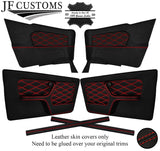 RED STITCH LEATHER COVERS FOR BMW 3 SERIES E30 CONVERTIBLE DOOR RECOVERY KIT