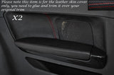 RED STITCH 2X REAR DOOR CARD TRIM LEATHER COVERS FITS AUDI A3 8P S3 03-12 3DR