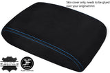 BLUE STITCH FITS VW SCIROCCO 2008+ ARMREST COVER REAL SUEDE CUSTOM NEW