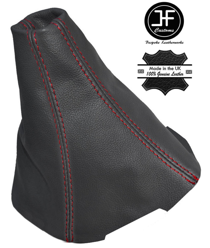 RED STITCH DARK GREY GEAR GAITER GENUINE LEATHER FOR VAUXHALL ZAFIRA II MK2 B