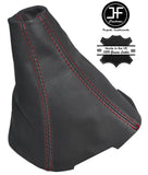 RED STITCH DARK GREY GEAR GAITER GENUINE LEATHER FOR VAUXHALL ZAFIRA II MK2 B