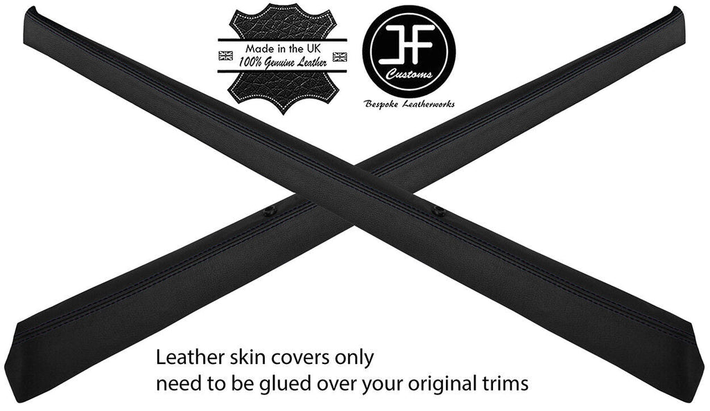 BLACK STITCH 2X UPPER TOP DOOR CAPPING LEATHER COVERS FOR PORSCHE 911 912 65-70