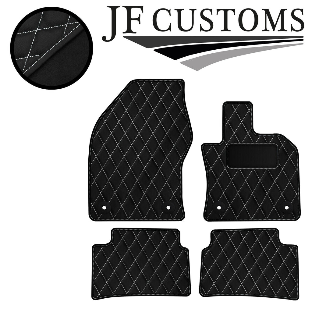 WHITE DIAMOND STITCH VINYL 4X TAILORED FLOOR CARPET FOR LEXUS UX 18-21 JF1