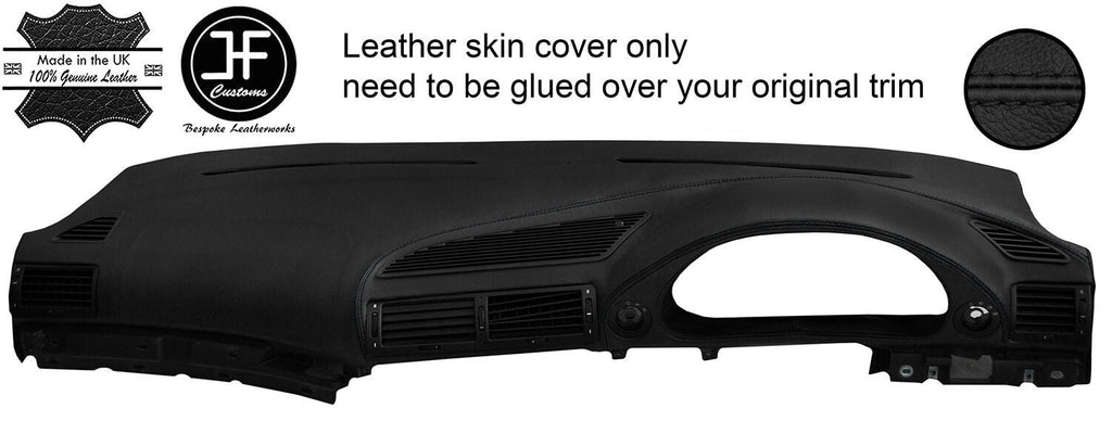 BLACK STITCHING DASH DASHBOARD LEATHER COVER FOR BMW 7 SERIES E38 1994-2001