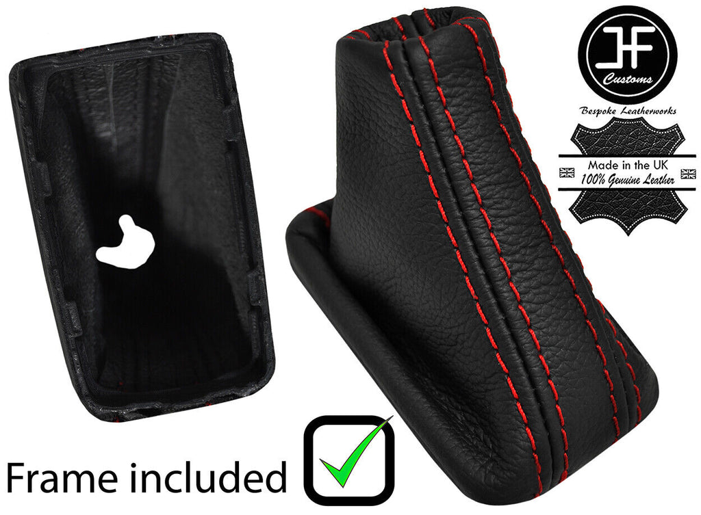 RED STITCH LEATHER DSG AUTOMATIC GEAR + PLASTIC FRAME FITS SKODA FABIA 14-19
