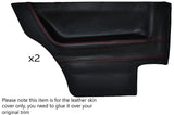 RED STITCH 2X REAR DOOR CARDS LEATHER SKIN COVERS FITS VW GOLF MK1 COUPE 3 DR