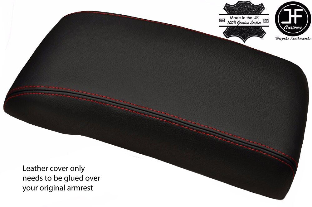 RED STITCH GENUINE LEATHER ARMREST COVER FITS FORD MONDEO 2003-2006 CUSTOM NEW