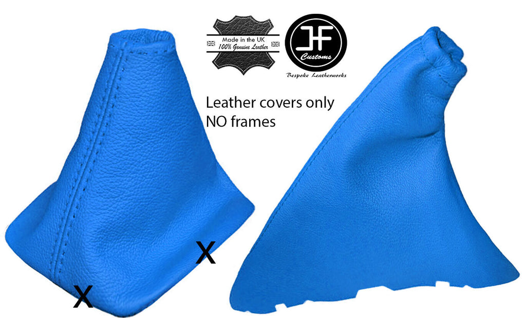 BLUE REAL LEATHER GEAR & HANDBRAKE GAITER FITS FORD FOCUS II MK2 2004-2008
