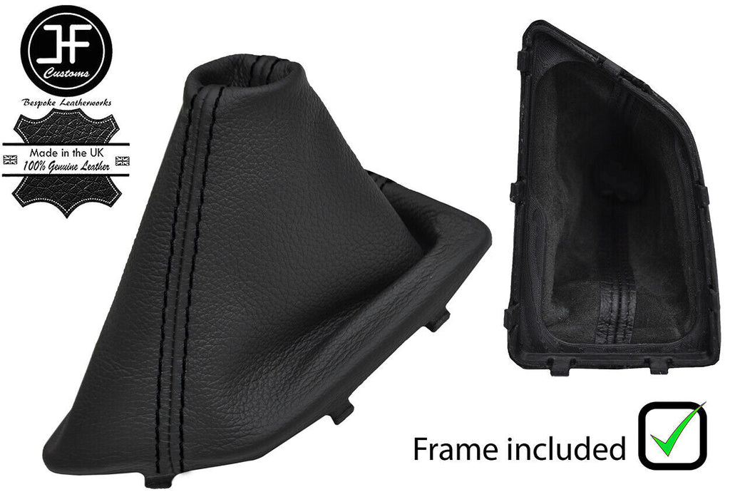 BLACK STITCH LEATHER AUTO GEAR GAITER+PLASTIC FRAME FITS KIA OPTIMA 2011-2015