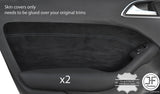 BLACK STITCH 2X REAR DOOR CARD SUEDE COVERS FITS MERCEDES B CLASS W246 12-17