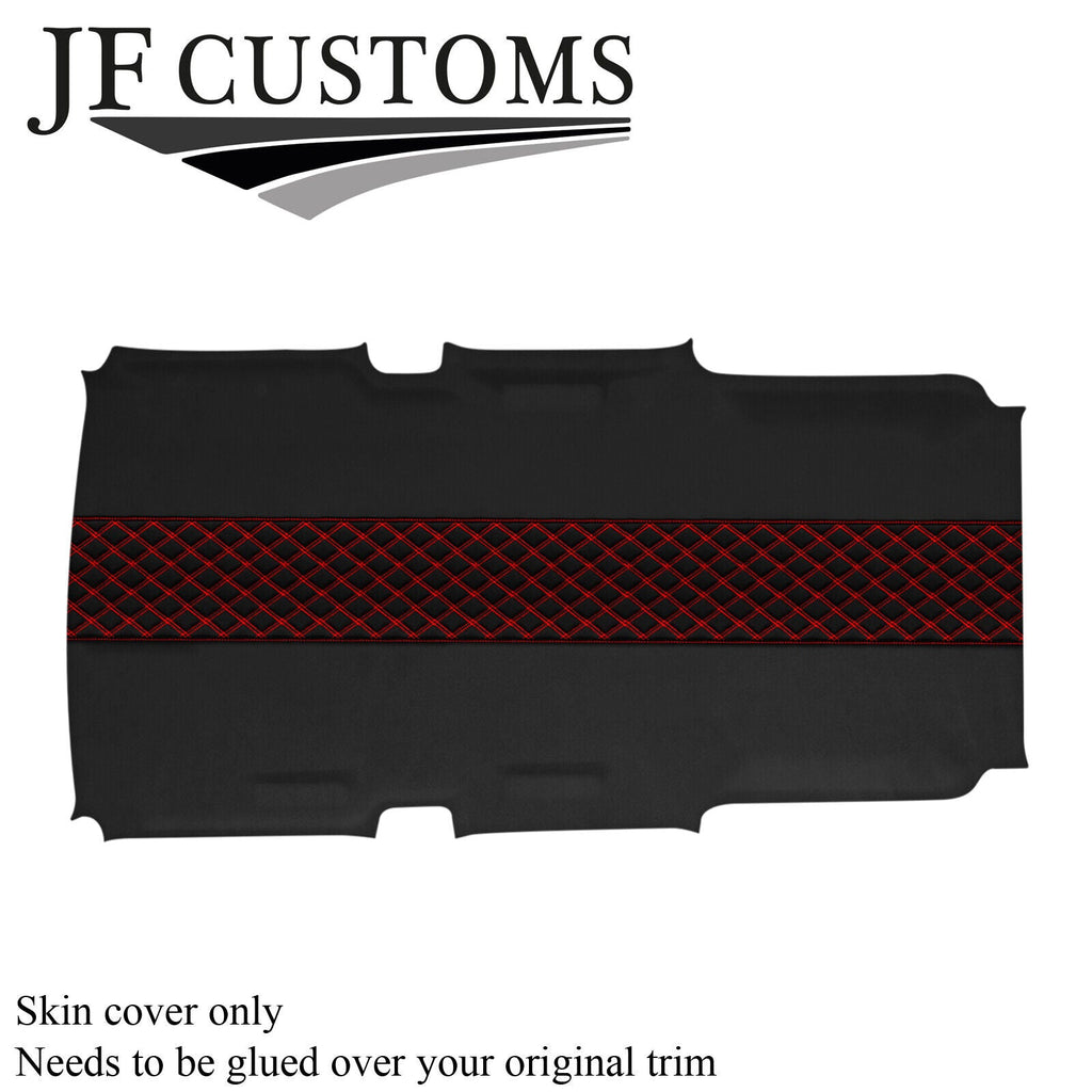 RED STITCH D GREY LUXE-SUEDE HEADLINER COVER FOR HUMMER H3 05-11 STYLE3