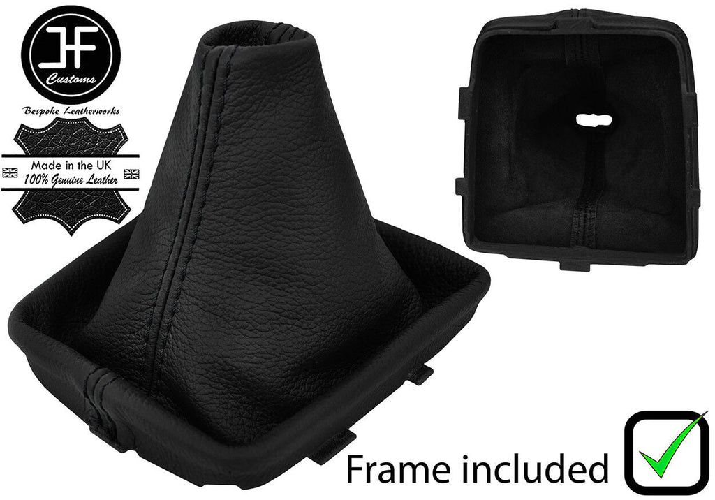 BLACK STITCH LEATHER MANUAL GAITER GAITER+PLASTIC FRAME FITS VW TIGUAN 07-16