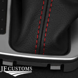 RED STITCH LEATHER AUTO GEAR+PLASTIC FRAME FOR SATURN L100 L200 L300 00-05