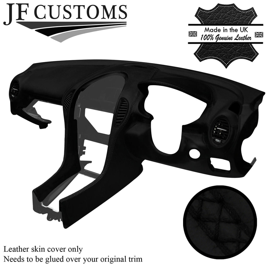 BLACK LUX STITCH LEATHER DASH DASHBOARD COVER FITS MERCEDES SLK R171 04-11