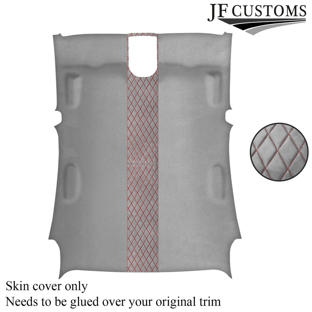 DSG2 RED STITCH L GREY LUXE SUEDE HEADLINER COVER FOR JAGUAR S TYPE 99-07