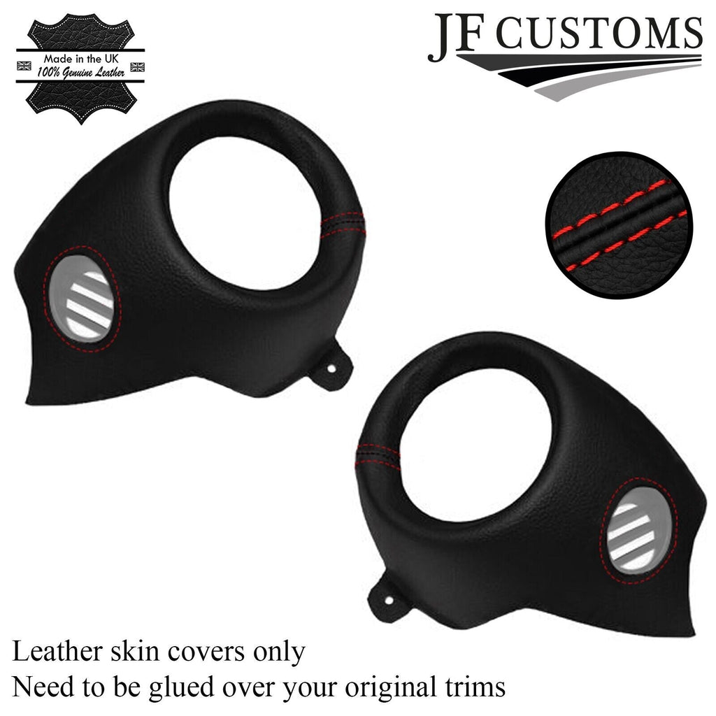 RED STITCH 2X AIR VENT LEATHER COVERS FITS BMW MINI COOPER S R56 R57 07-13