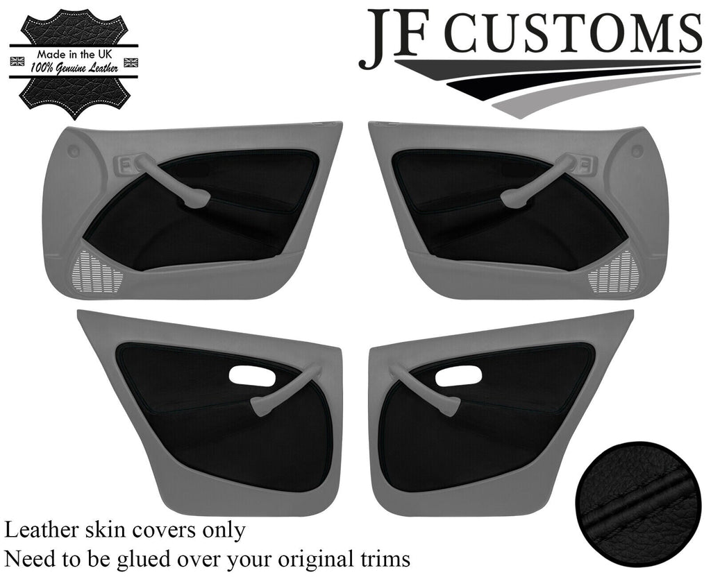 BLACK STITCH LEATHER 4X FRONT REAR DOOR CARD TRIM COVER FOR ROVER 45 MG ZS 99-05