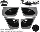 BLACK STITCH LEATHER 4X FRONT REAR DOOR CARD TRIM COVER FOR ROVER 45 MG ZS 99-05