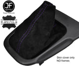 PURPLE STITCHING REAL SUEDE MANUAL GEAR GAITER FITS SILVA 240SX S14 1994-1998