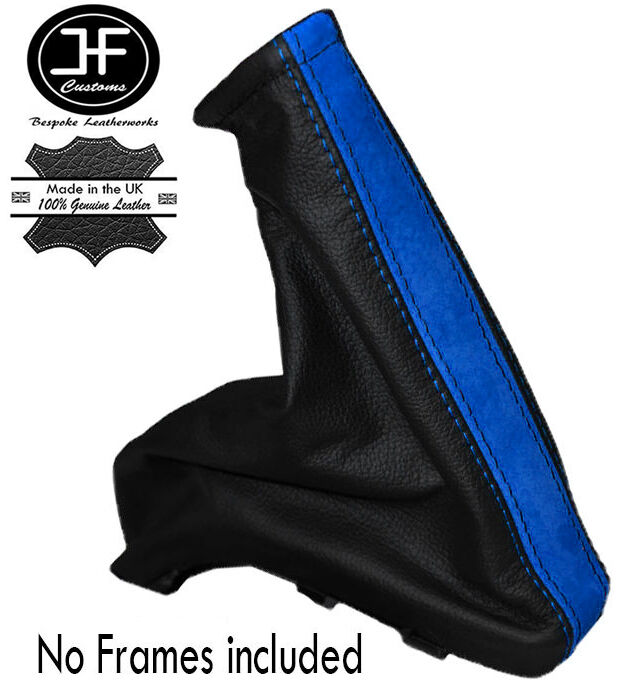 BLACK LEATHER & BLUE SUEDE HANDBRAKE GAITER FITS VAUXHALL ASTRA G MK4 COUPE