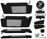 BLACK CROSS STITCH 2X SUN VISOR LEATHER COVERS FITS HONDA CIVIC IX MK9 12-18