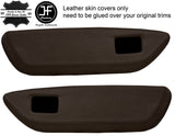 BROWN REAL LEATHER 2X FRONT DOOR CARD TRIM COVER FOR MG MGF MK1 95-99 STYLE 2