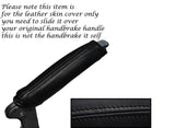 BLACK STITCHING HANDBRAKE HANDLE LEATHER SKIN COVER  FITS PEUGEOT 508 2010-2014