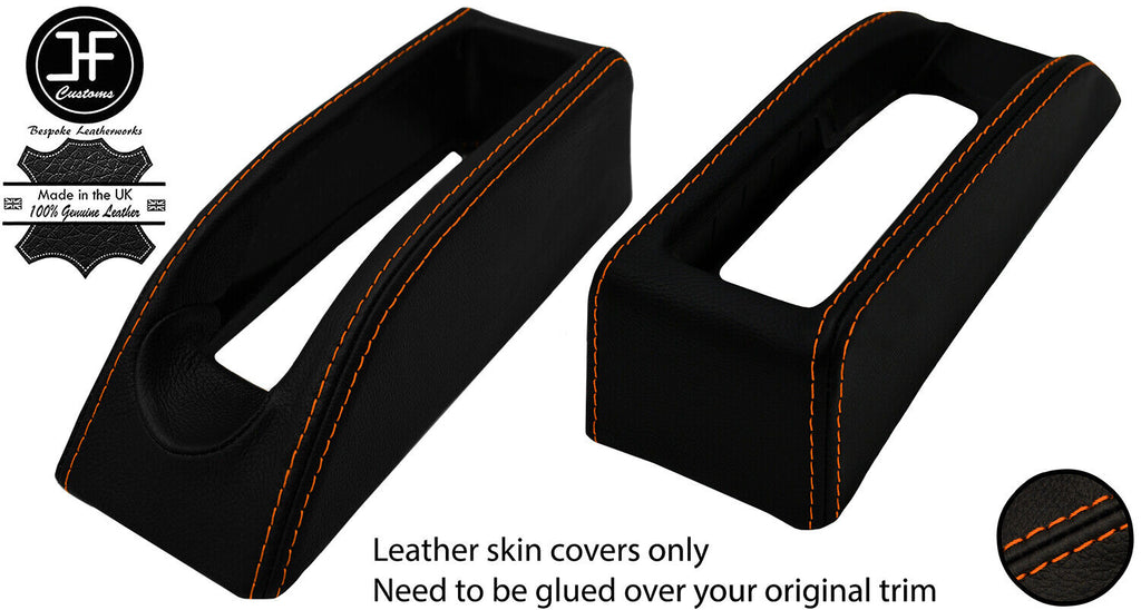ORANGE STITCH HANDBRAKE SURROUND LEATHER COVER FOR FORD TRANSIT CUSTOM 13-17
