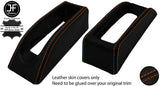 ORANGE STITCH HANDBRAKE SURROUND LEATHER COVER FOR FORD TRANSIT CUSTOM 13-17