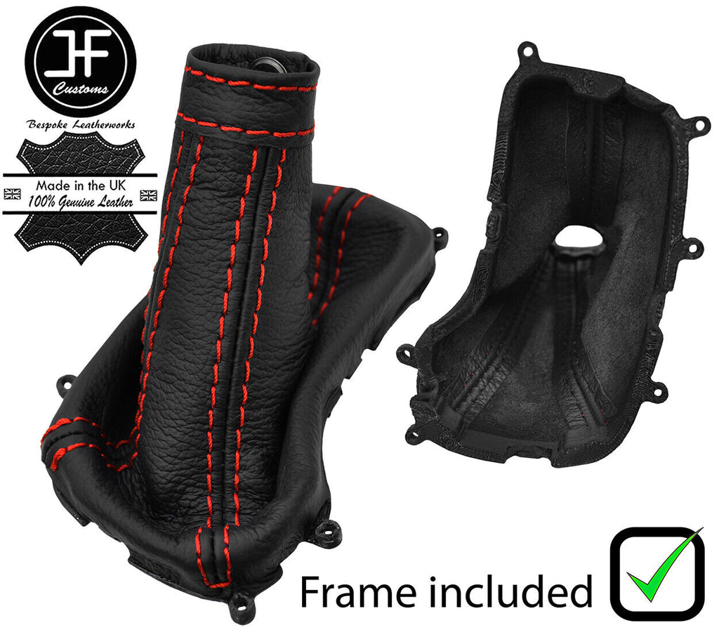 RED  STITCH LEATHER AUTOMATIC GEAR+PLASTIC FRAME FOR FIAT 500 X CROSS 15-19