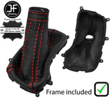RED  STITCH LEATHER AUTOMATIC GEAR+PLASTIC FRAME FOR FIAT 500 X CROSS 15-19