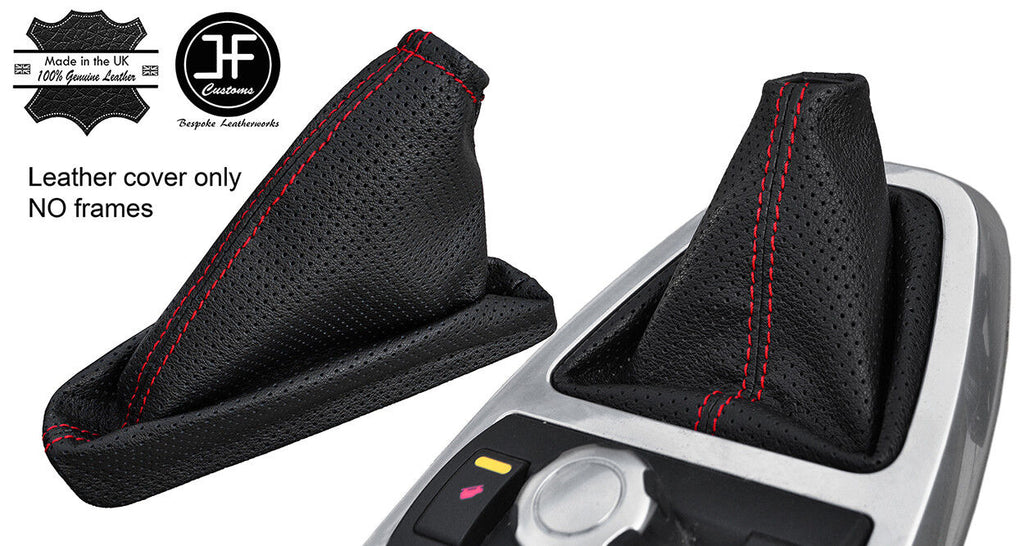 RED STITCH PERFORATED LEATHER GAITER SET FOR LAND ROVER FREELANDER 2 06-14