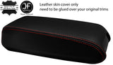 RED STITCH CUP HOLDER ARMREST REAL LEATHER COVER FITS VOLVO 740  760 780 940