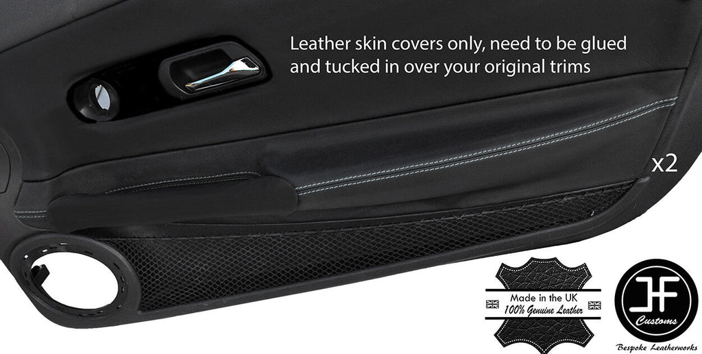 GREY STITCH 2X DOOR ARMREST LEATHER COVERS FOR CHRYSLER CROSSFIRE 2003-2008