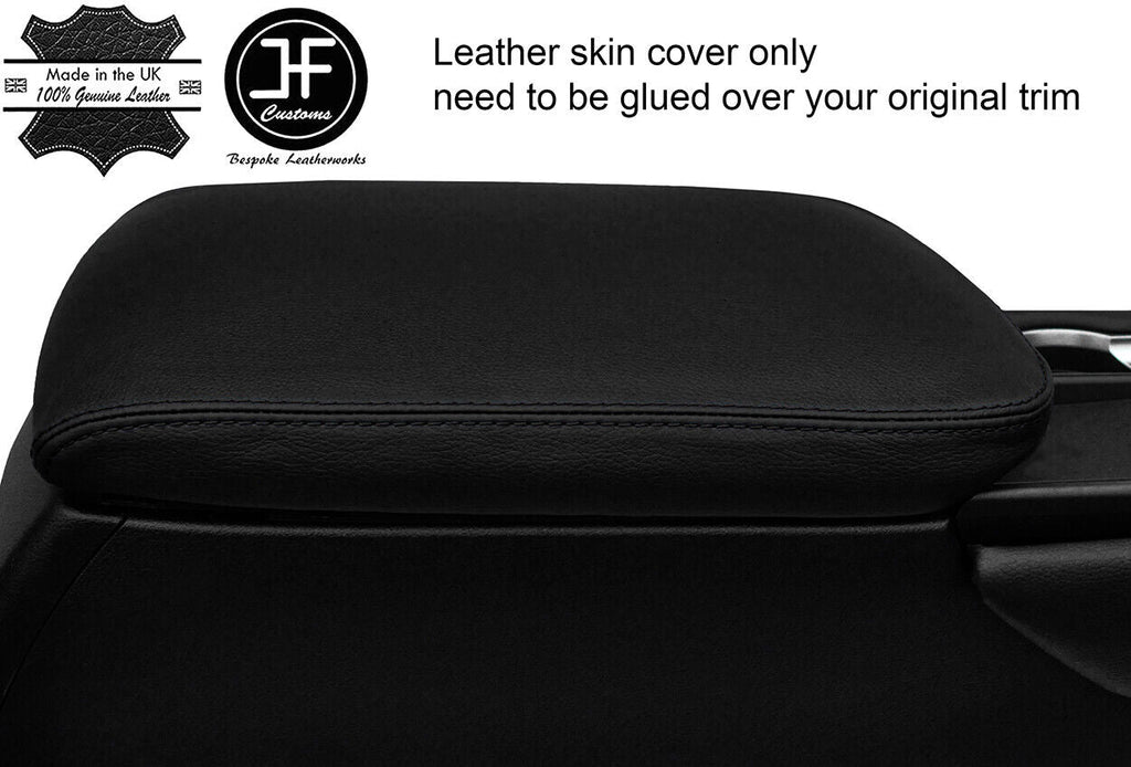 BLACK STITCH REAL LEATHER ARMREST LID COVER FOR LEXUS NX 2014-2018 CUSTOM NEW