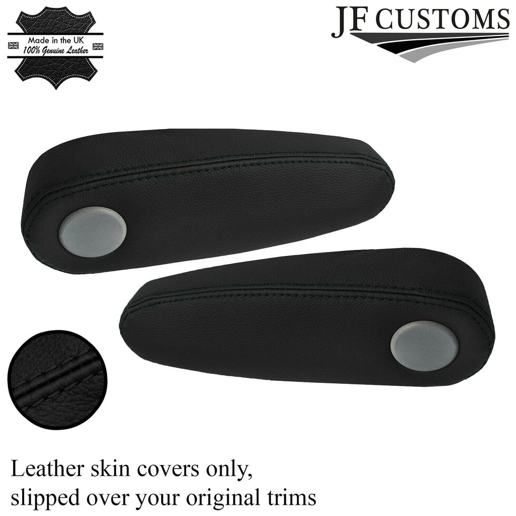 BLACK STITCH 2X FRONT SEAT ARMREST LEATHER COVERS FITS INFINITI QX56 04-10