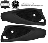 BLACK STITCH 2X DOOR CARD LEATHER & SUEDE TRIM COVER FOR LOTUS ELISE EXIGE S2